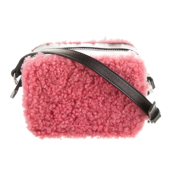 ❤️Sandro Hot Pink Shearling Aida Crossbody Bag OS - Picture 11 of 11